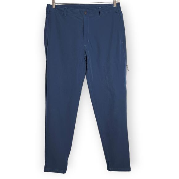 Mack Weldon Radius Flex Travel Jogger Pant SIZE L Navy Stretch 5 Zip Pockets EUC - Picture 1 of 14